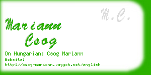 mariann csog business card